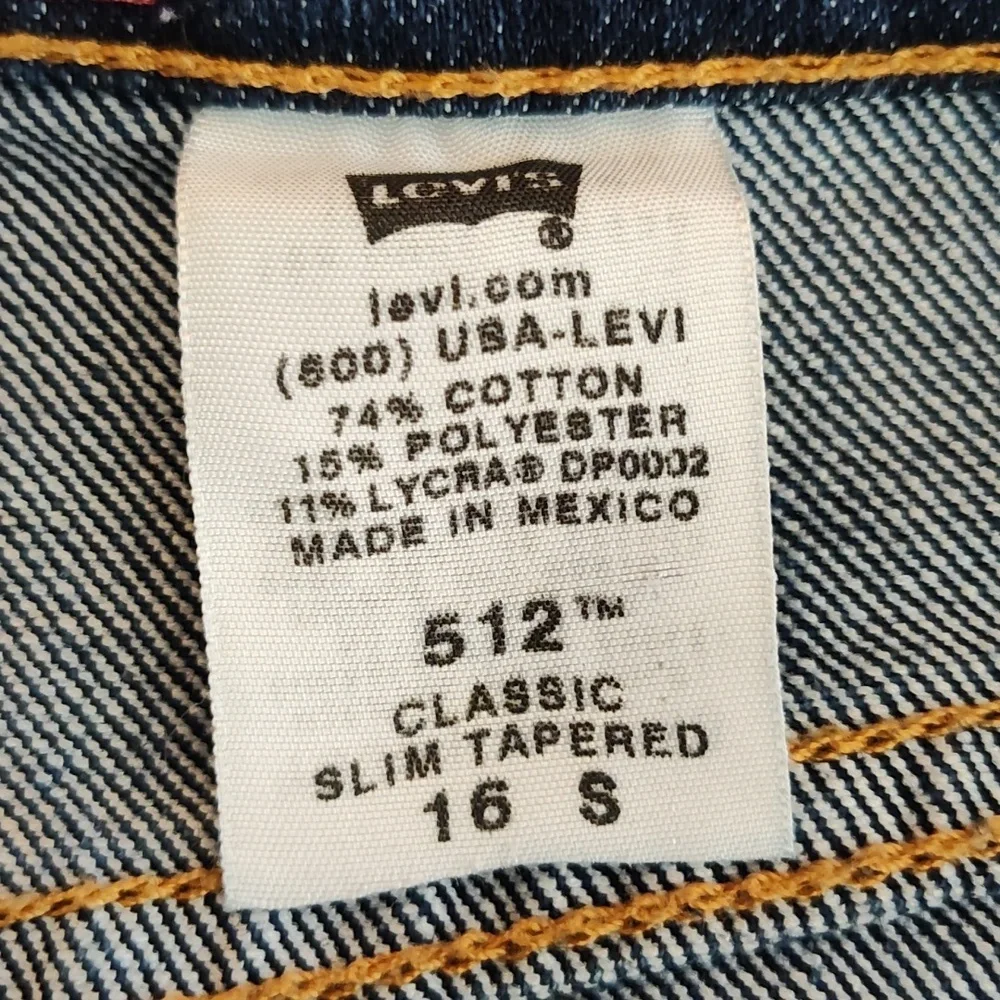 Levi's Classic Slim Tapered Stretch 512 Jeans Size 16S Dark Wash Casual Western - Picture 9 of 13